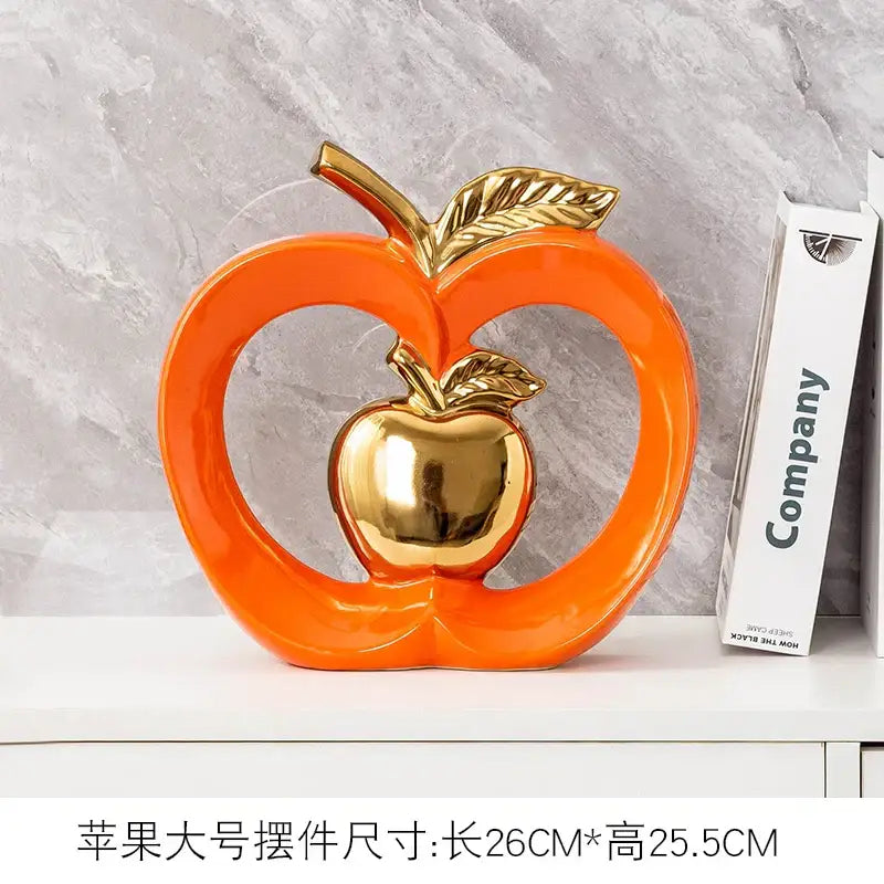 Teal Gold Ceramic Apple Box