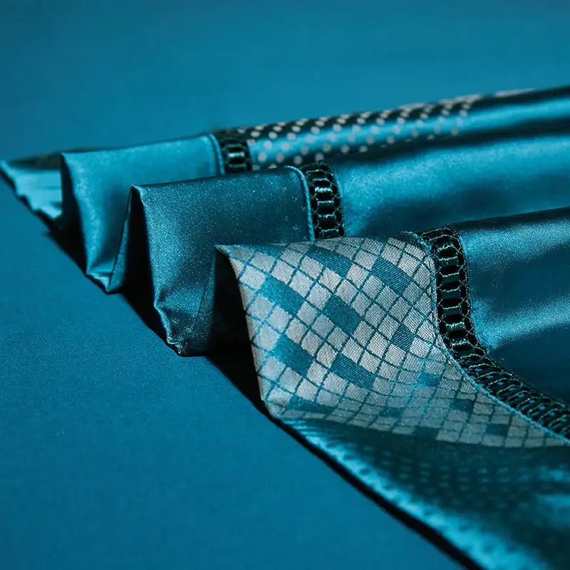 Teal Geometric Cotton Bedding