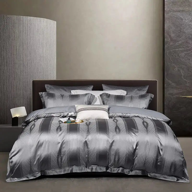 Teal Geometric Cotton Bedding