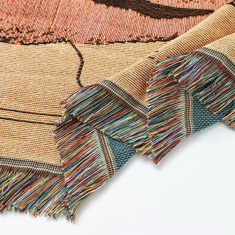 Teal Knitted Sofa Blanket