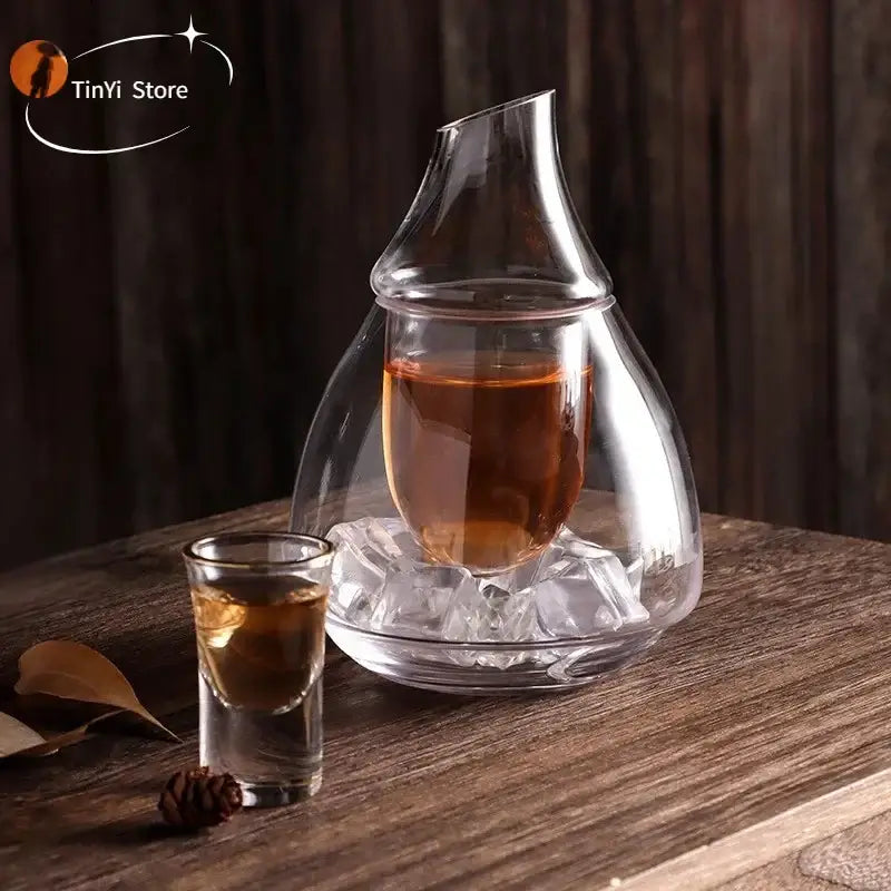 Clear Teardrop Glass Decanter