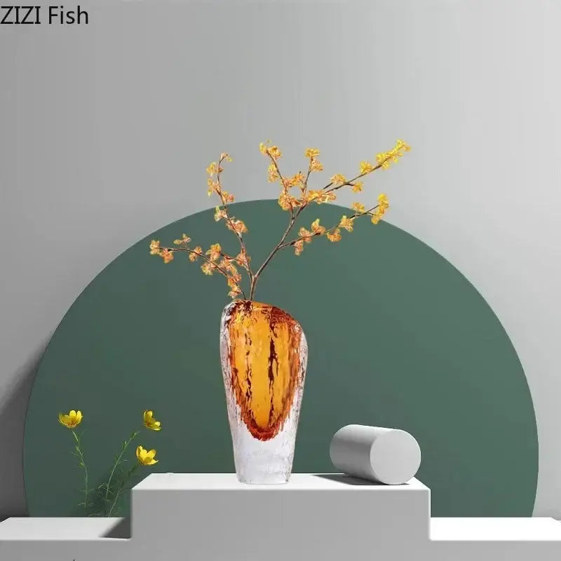 Amber Glass Vase Decor