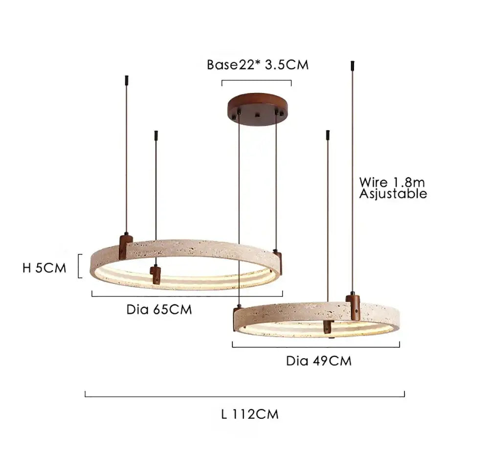 Beige Stone Chandelier Light