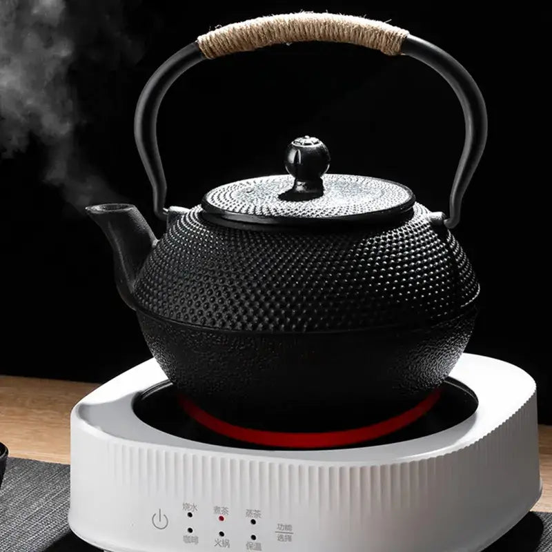 Black Cast Iron Tea Pot