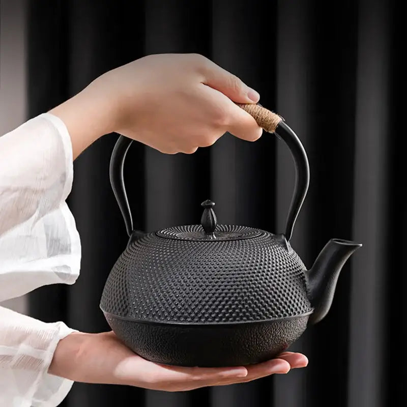 Black Cast Iron Tea Pot