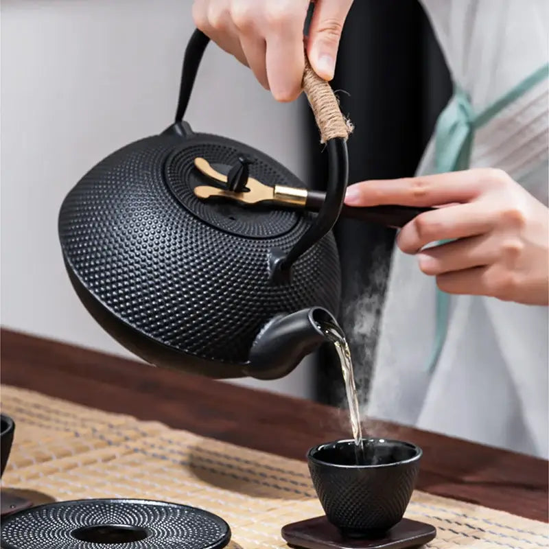 Black Cast Iron Tea Pot