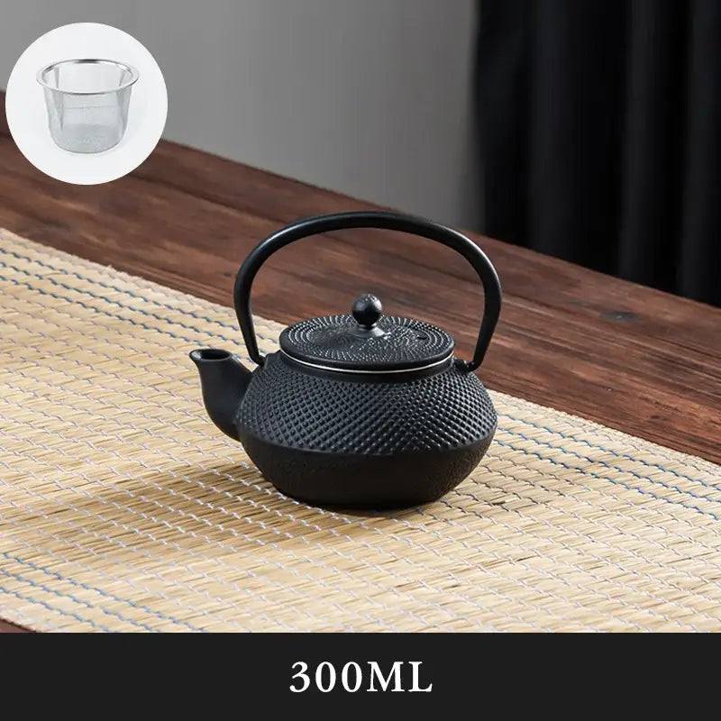 Black Cast Iron Tea Pot