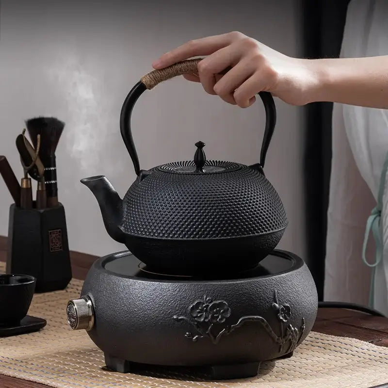 Black Cast Iron Tea Pot