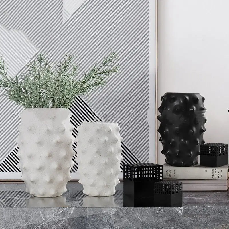 Black Ceramic Flower Vase