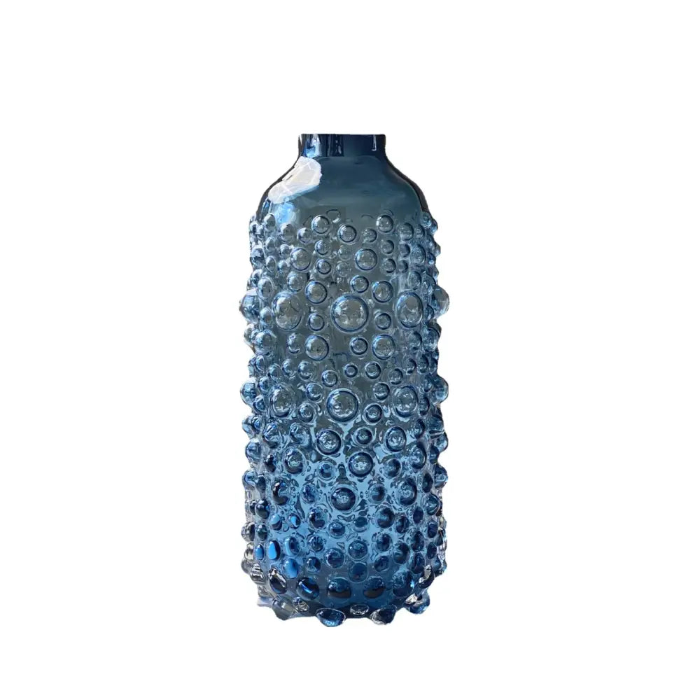 Blue Textured Glass Vase