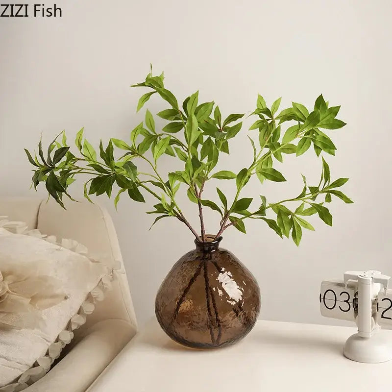 Brown Glass Hydroponic Vase