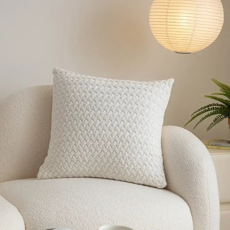 Cable Knit Cotton Pillow Cover