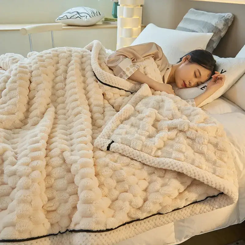 Cream Coral Fleece Blanket