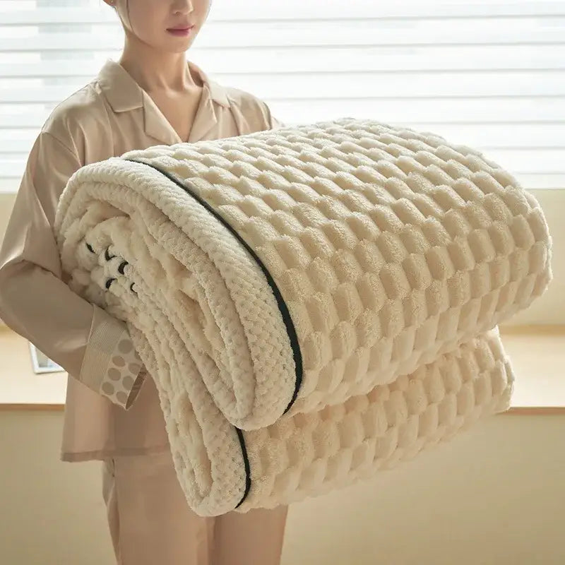Cream Coral Fleece Blanket