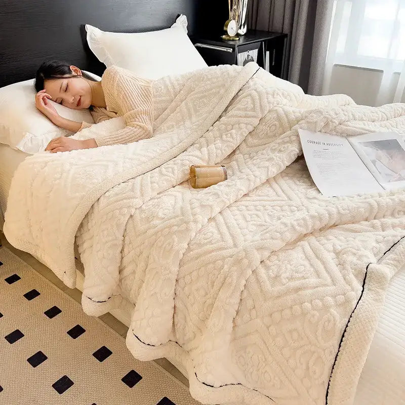 Cream Coral Fleece Blanket