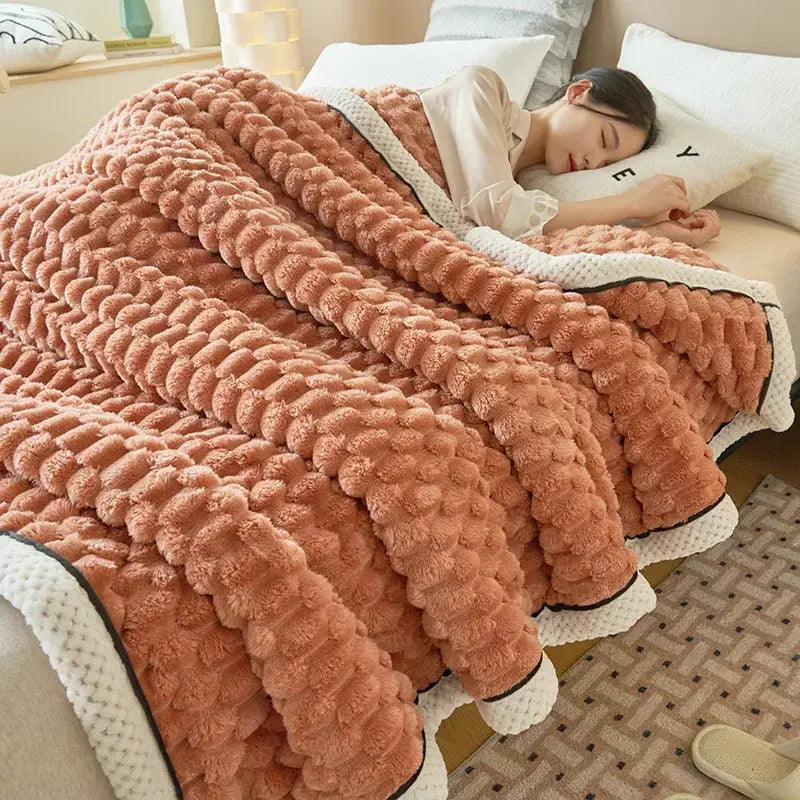 Cream Coral Fleece Blanket
