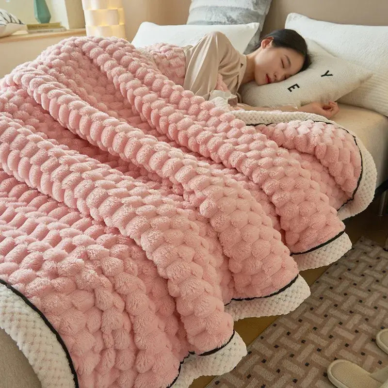 Cream Coral Fleece Blanket