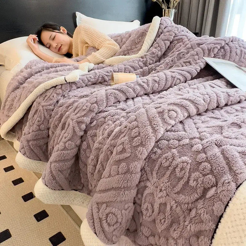 Cream Coral Fleece Blanket
