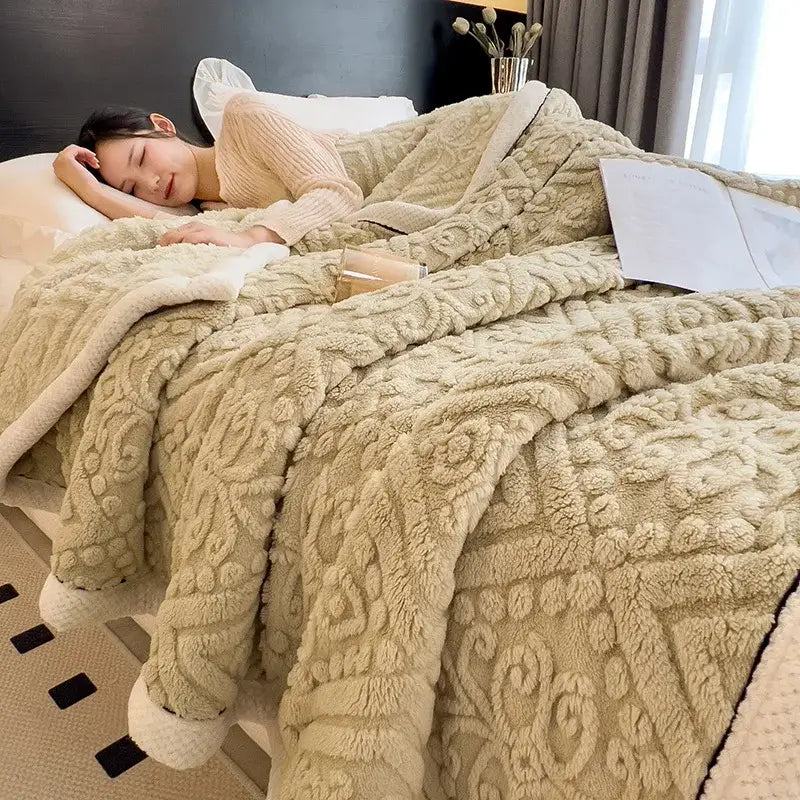 Cream Coral Fleece Blanket