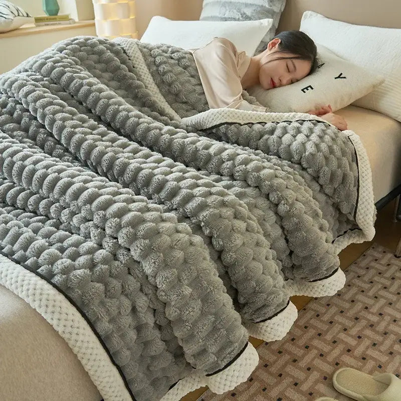 Cream Coral Fleece Blanket