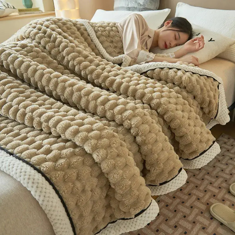 Cream Coral Fleece Blanket