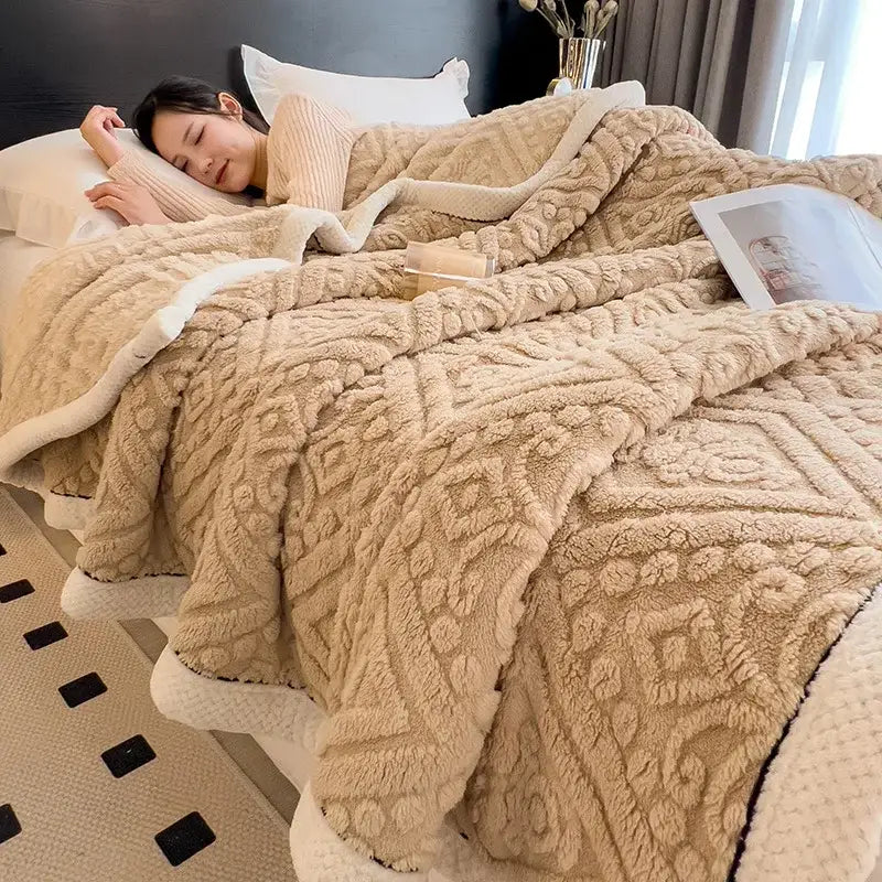 Cream Coral Fleece Blanket