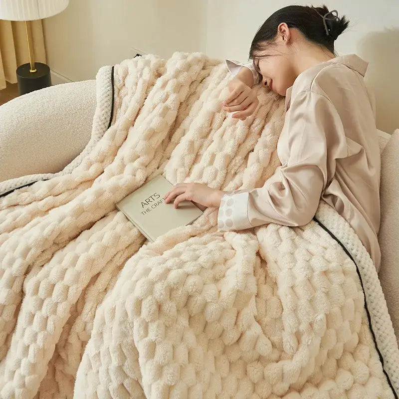 Cream Coral Fleece Blanket
