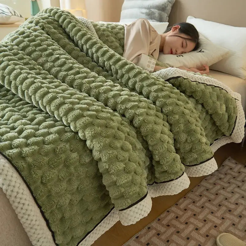 Cream Coral Fleece Blanket