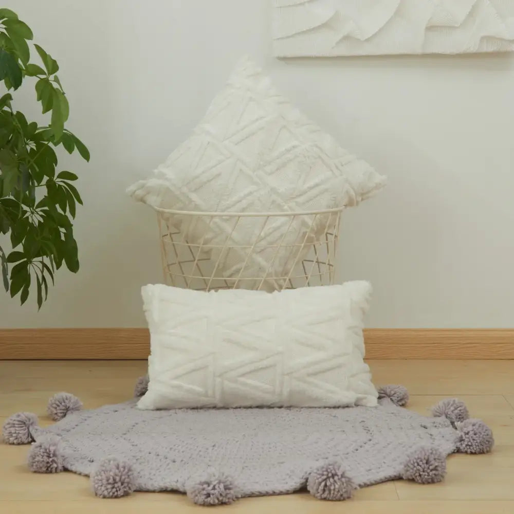 Geometric Embroidery Cushion Cover