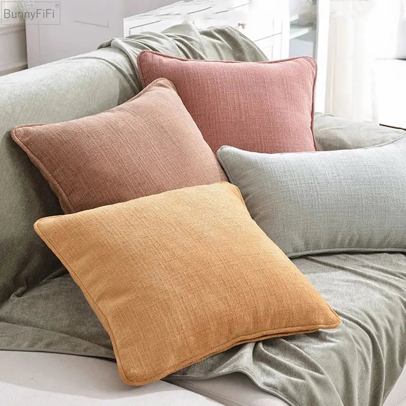 Cotton Linen Pillow Cover Set