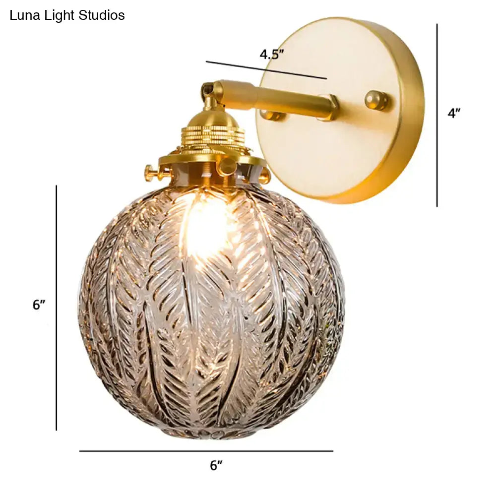 Gold Glass Ball Sconce