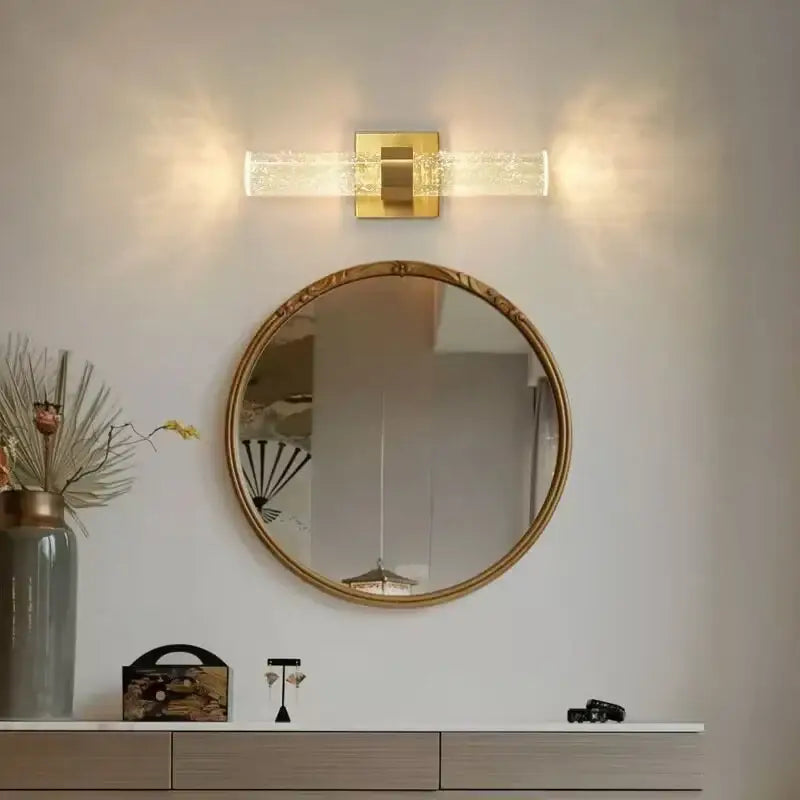 Gold Glass Wall Sconce with 3 Color Temperatures