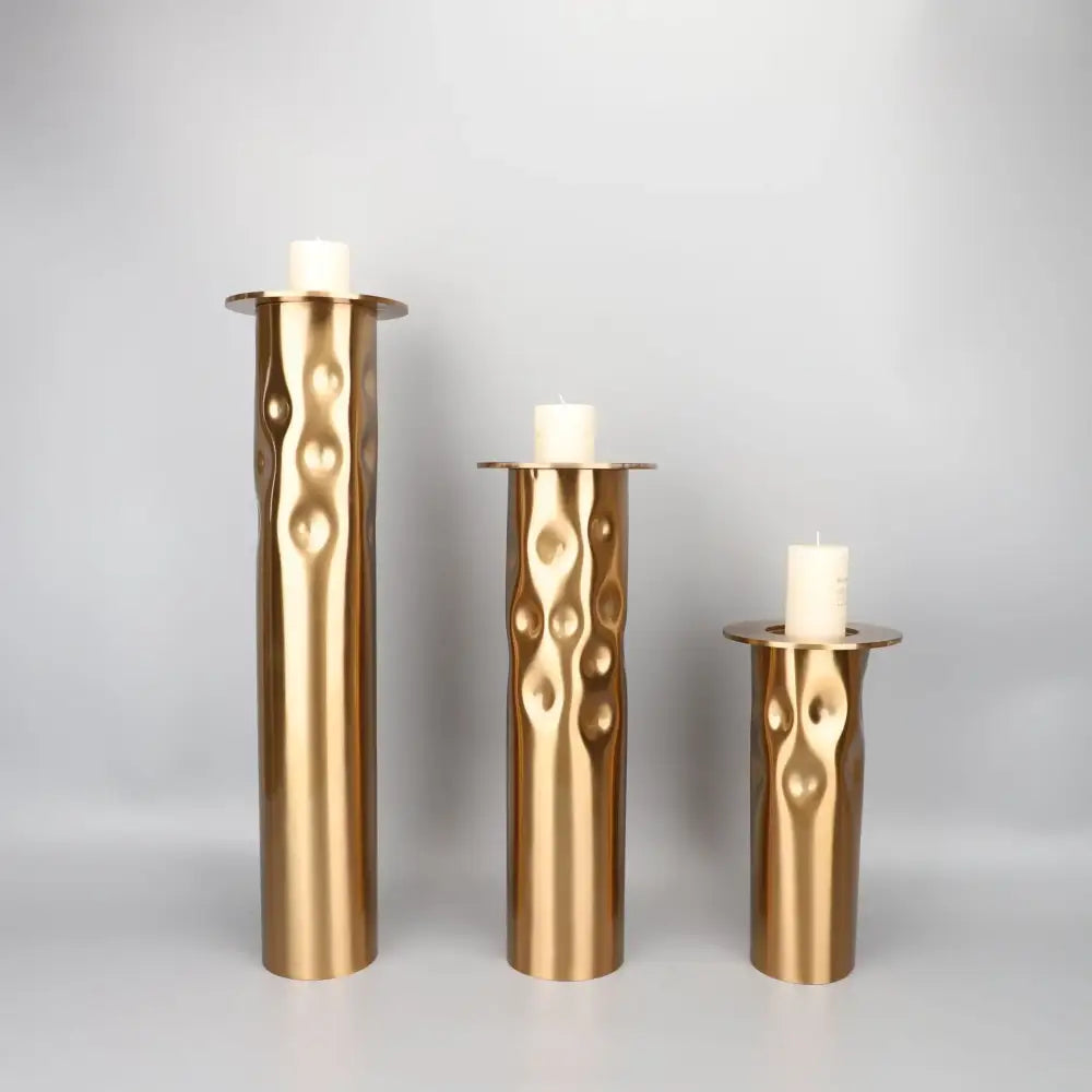Golden Metal Candlestick Set