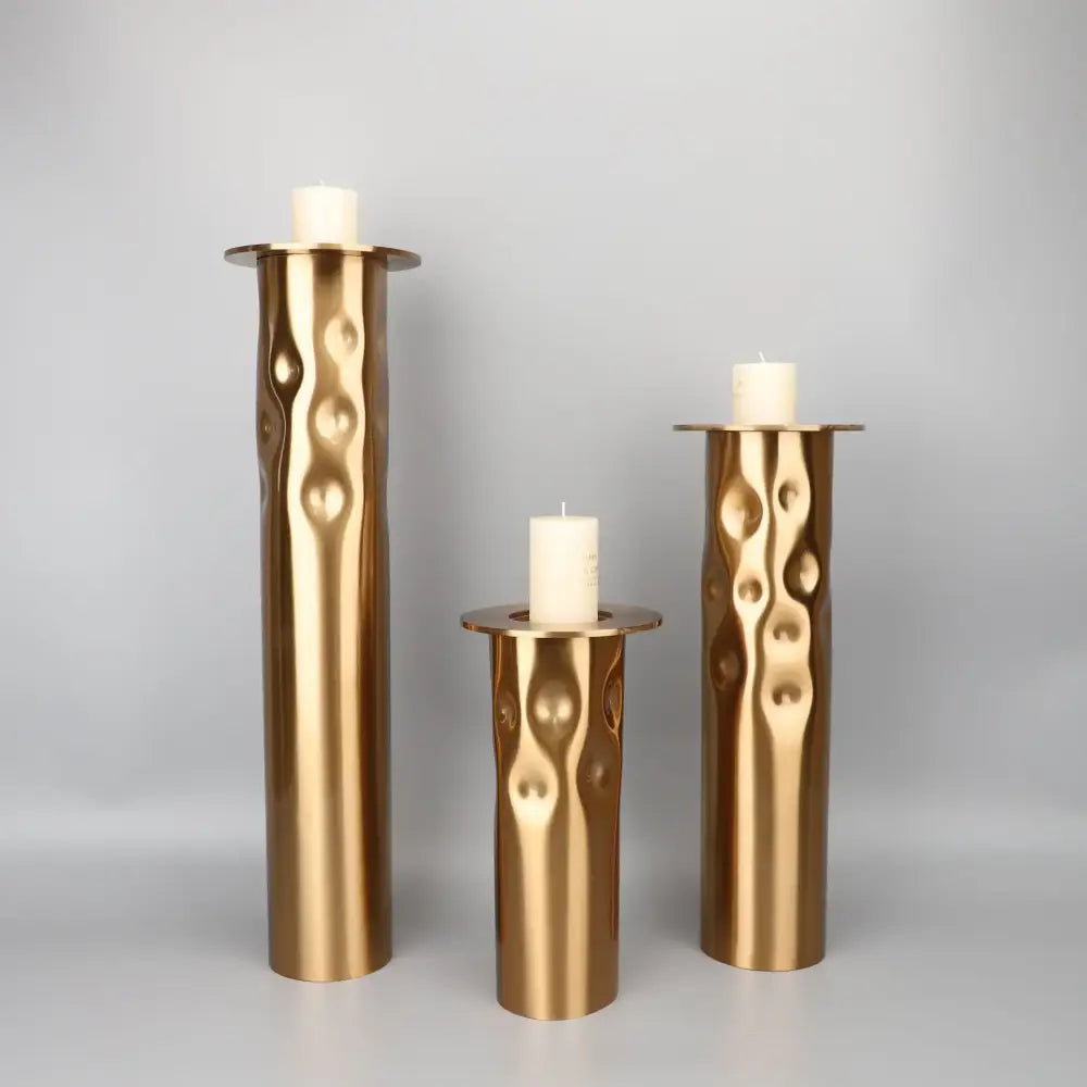 Golden Metal Candlestick Set
