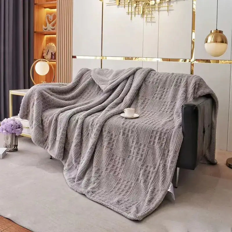 Gray Coral Fleece 220cm Blanket