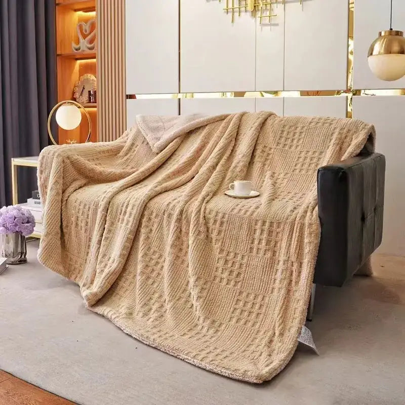 Gray Coral Fleece 220cm Blanket