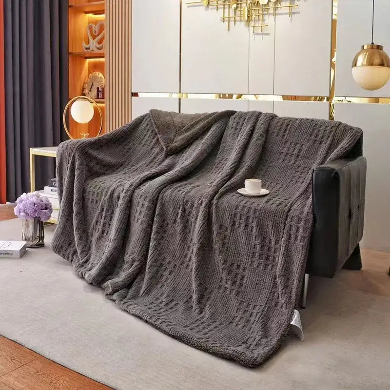 Gray Coral Fleece 220cm Blanket
