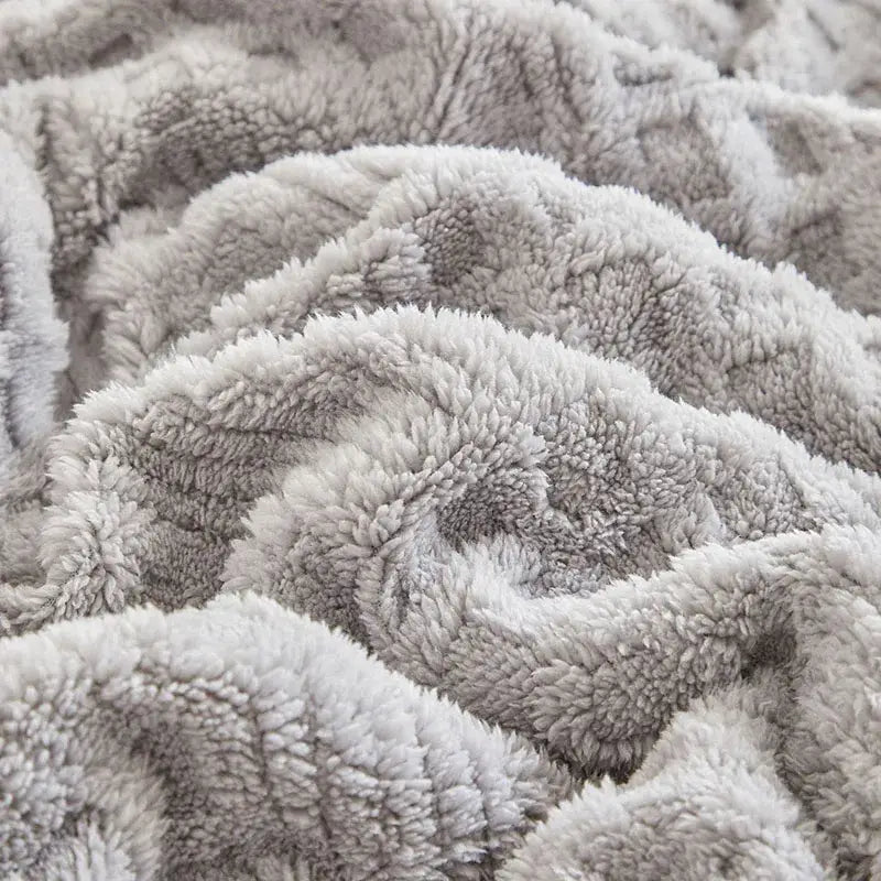 Gray Coral Fleece 220cm Blanket