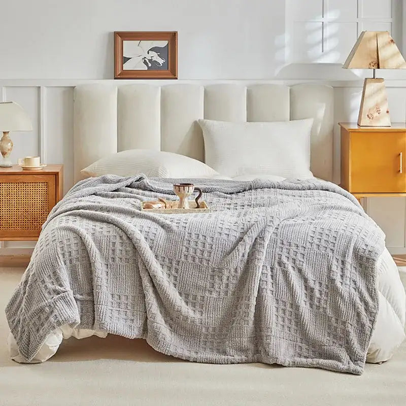 Gray Coral Fleece 220cm Blanket