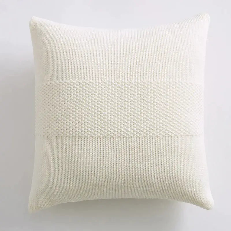 Gray Knit Cushion Cover