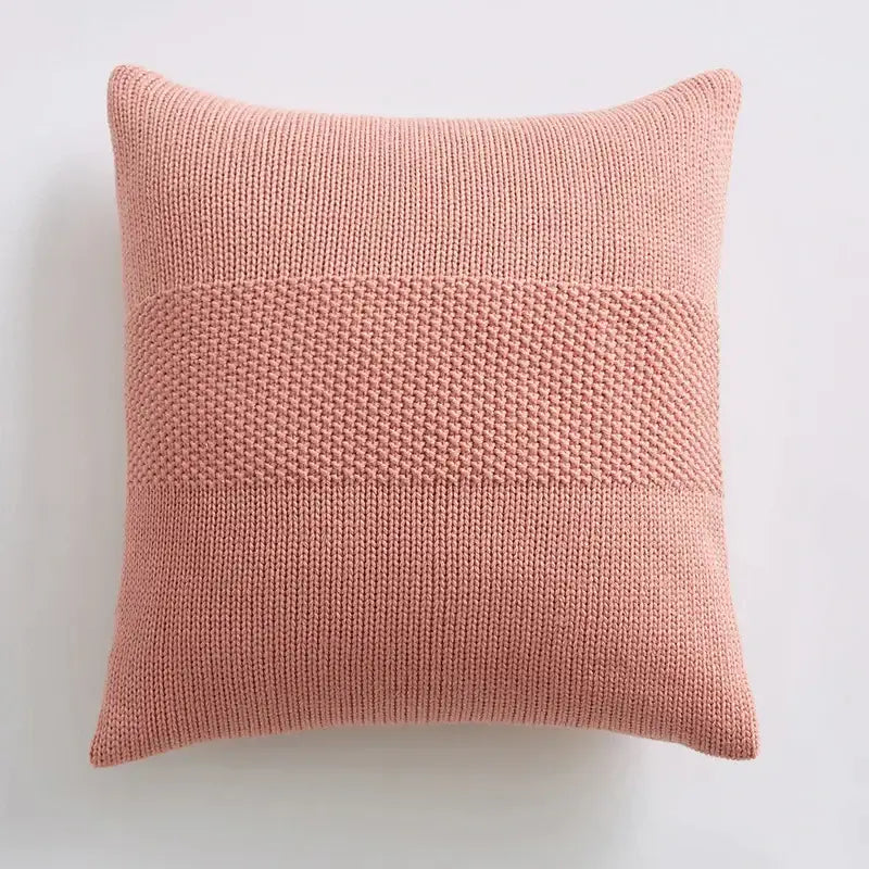 Gray Knit Cushion Cover