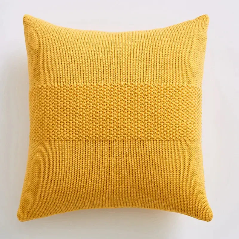 Gray Knit Cushion Cover