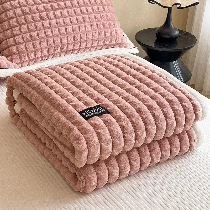 Pink Cream Velvet Blanket