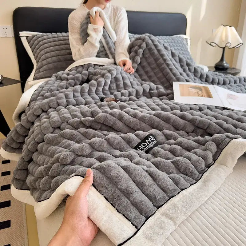 Pink Cream Velvet Blanket