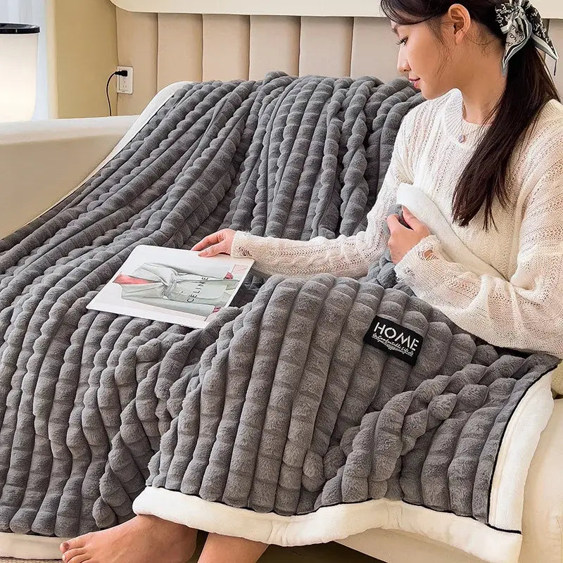 Pink Cream Velvet Blanket