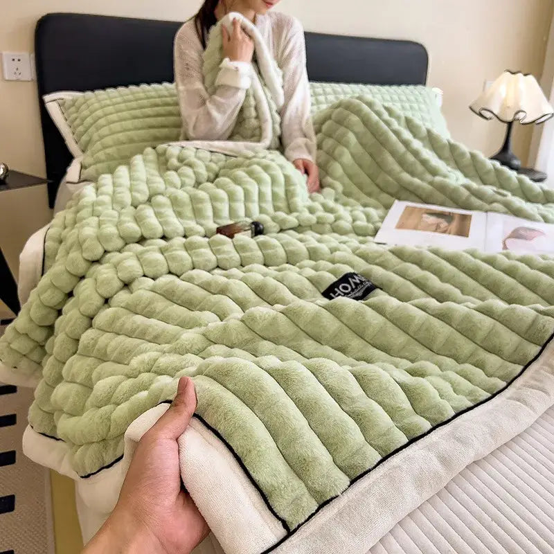 Pink Cream Velvet Blanket