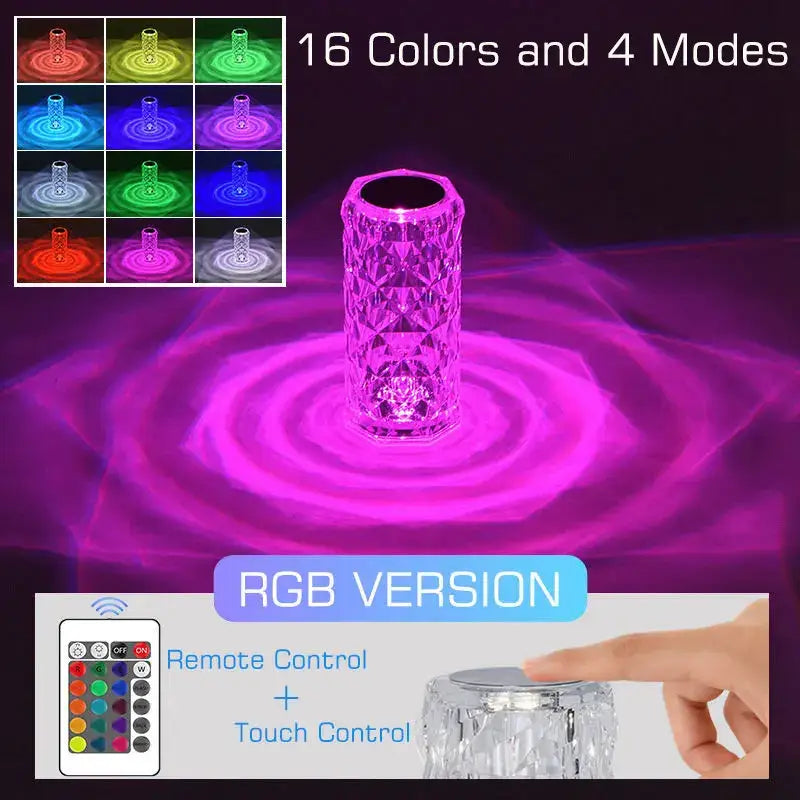Purple Crystal LED Lamp