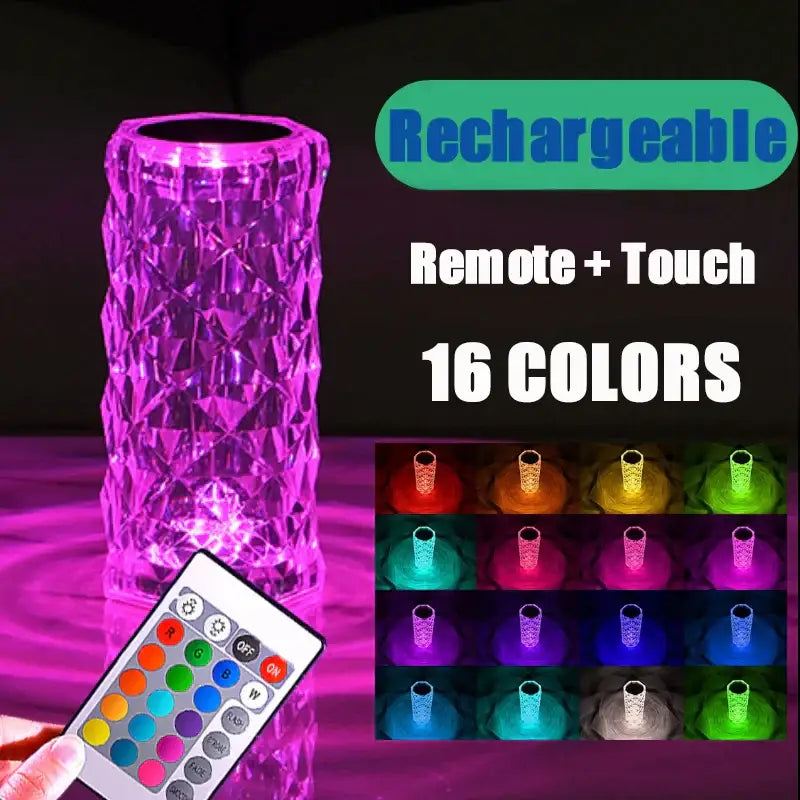 Purple Crystal LED Lamp