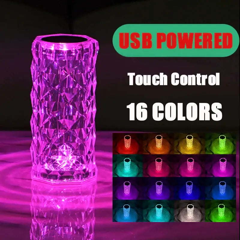Purple Crystal LED Lamp