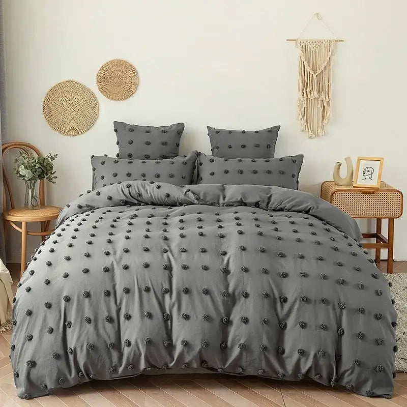 White Furball Duvet Set